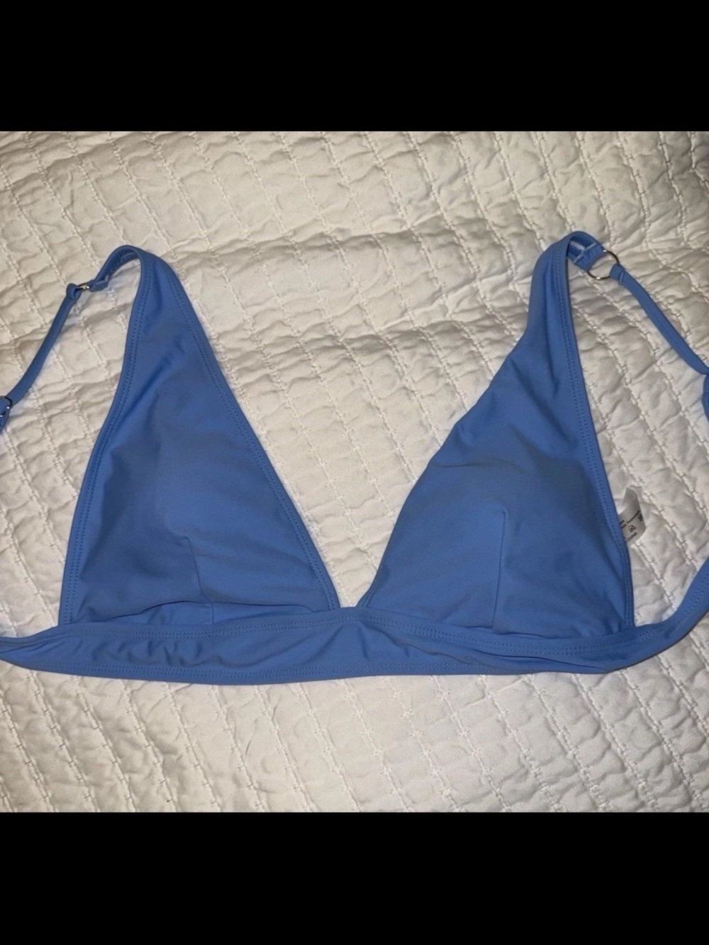 Light Blue O-Ring Bikini Swimsuit Top - Size M
